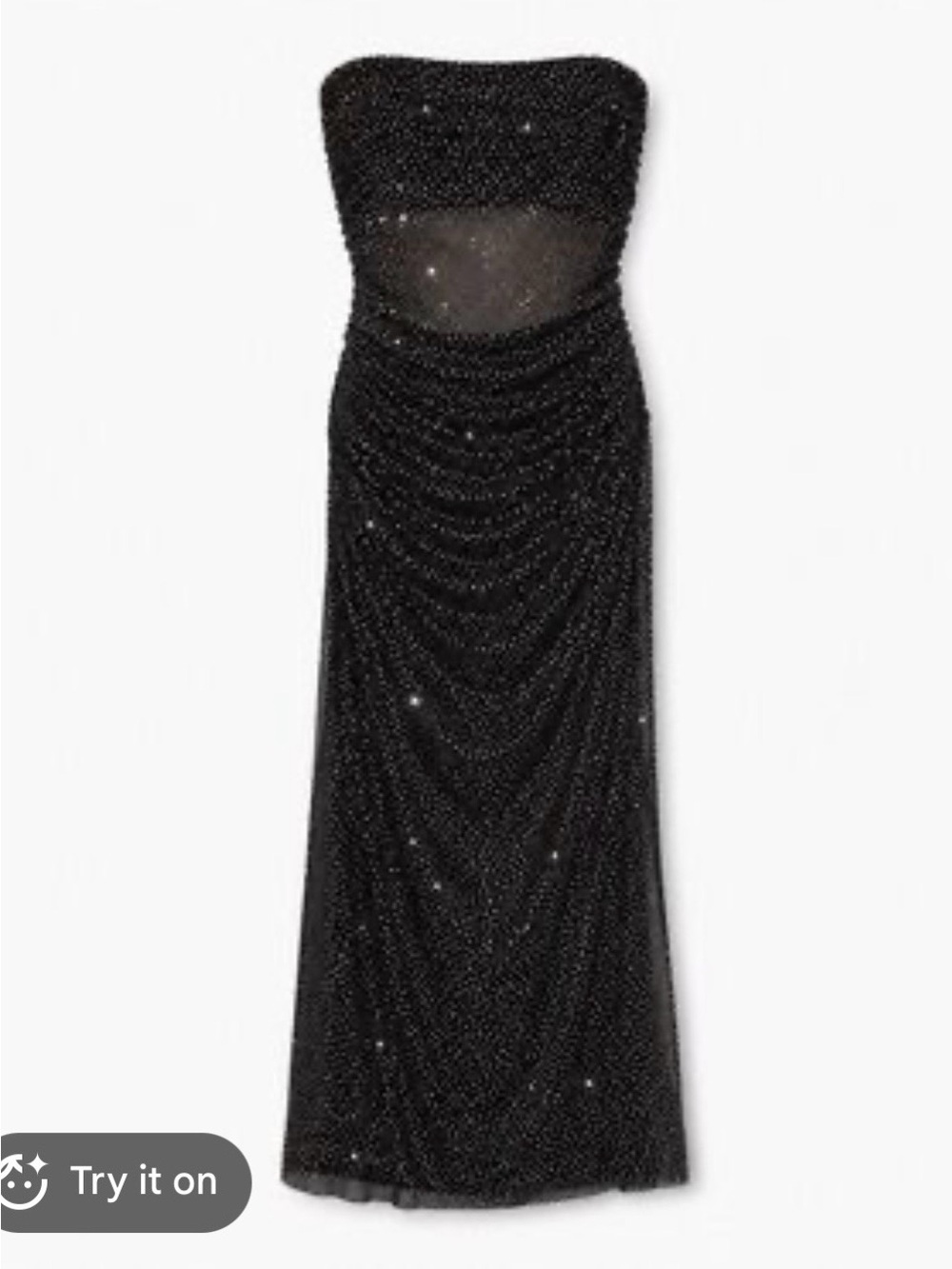 Gianni Bini Strapless Black Sparkle Evening Gown